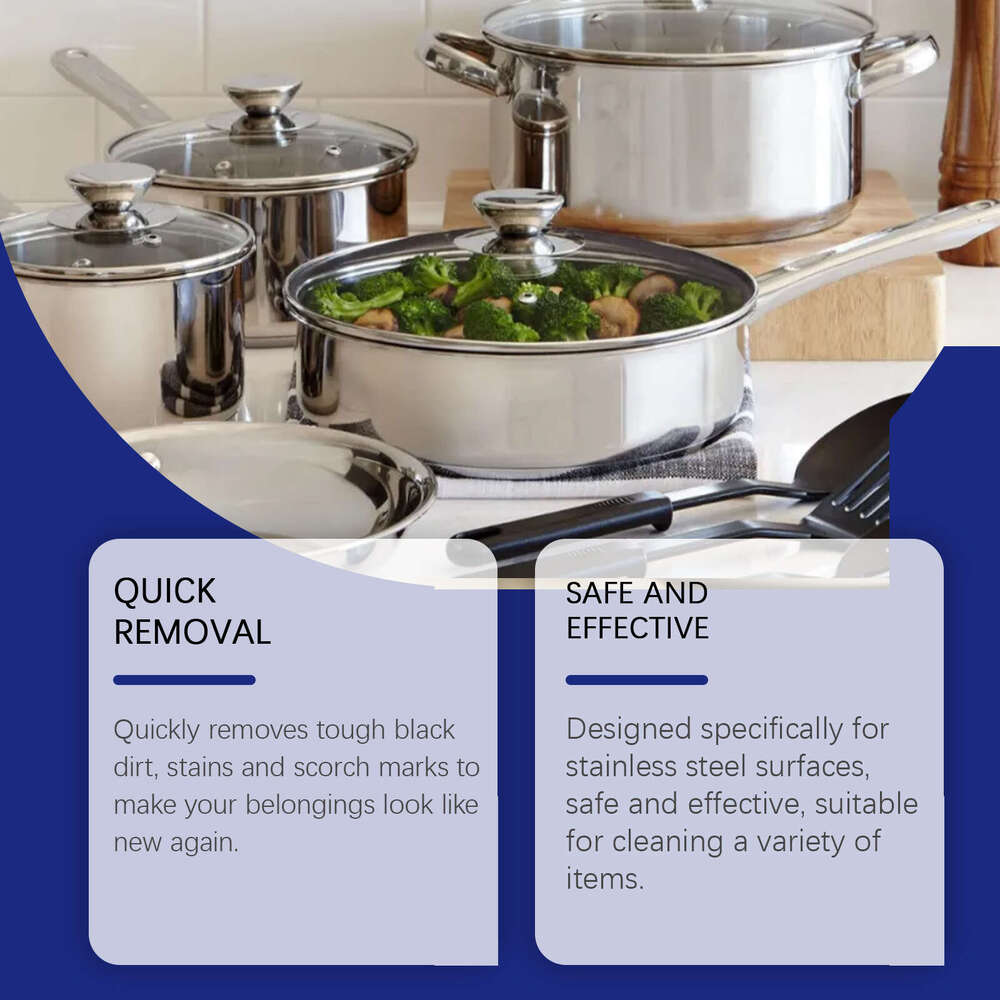 Jakehoe Paste Stainless Steel Cookware Stove Cleaning Rust Remover Oil Stain Daily Maintenance Cleaner S260130