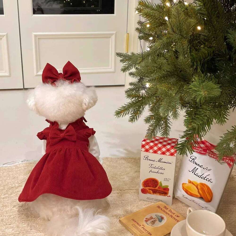 Cute Dog Dress Winter for Small Breeds Bichon Poodle Clothing Fashion Outfit Decoration Pet Supplies H260130