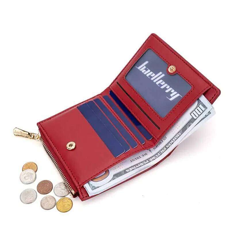 Women Short 2025 New Korean Style Letter Buckle Coins Purses Card High Quality Wallet Luxury Carteras Para Mujeres Z260130