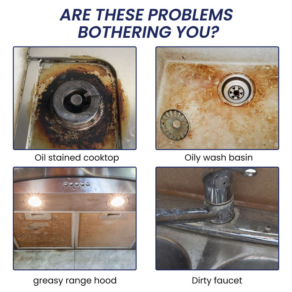 Jue-Fish Kitchen Stove Range Hood Stain Remover Heavy Oil Foam Cleaner S260130