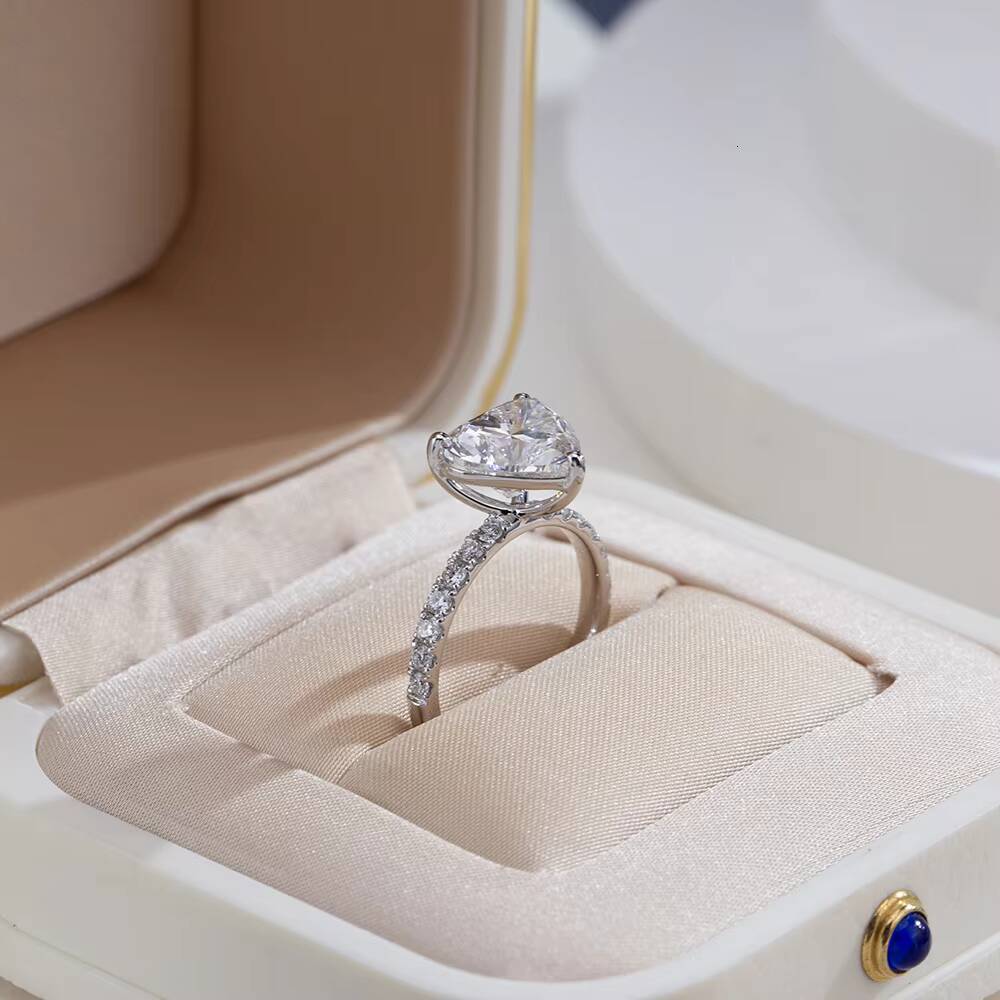 Jewelry in Stock MSR-1944 18K White Gold Engagement Solitaire Ring Heart Cut 307CT D VVS2 Lab Grown Diamond Ring
