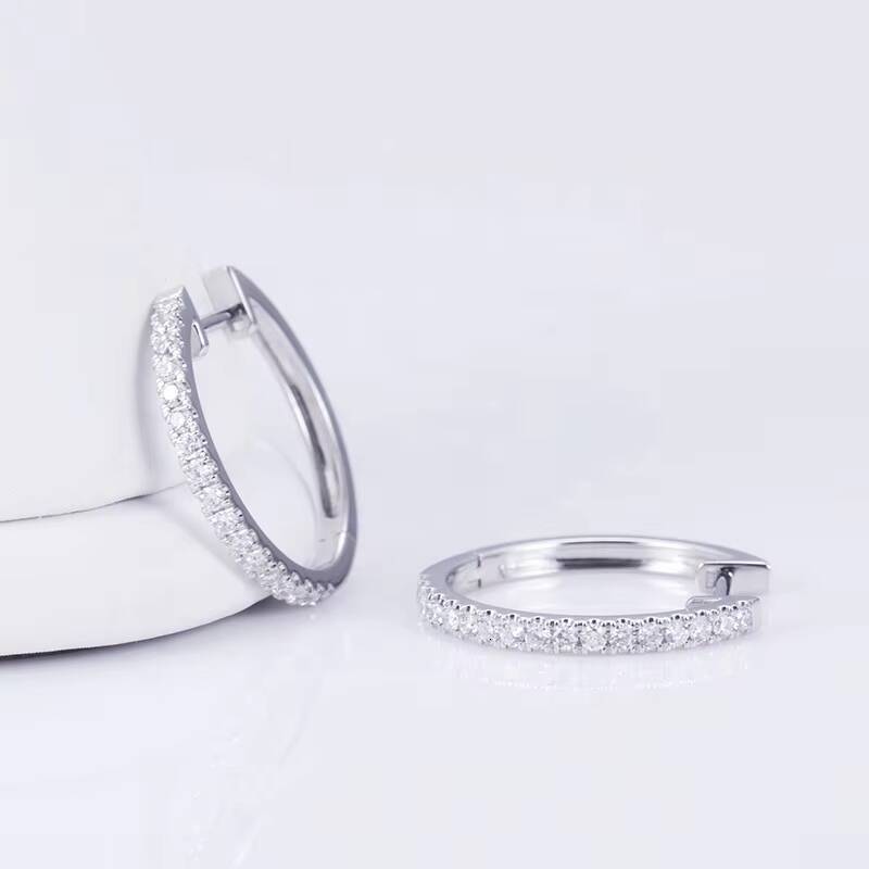 MSE-537 9K/10K/14K/18K White Gold Customized CVD HPHT Lab Diamond Jewelry Earrings