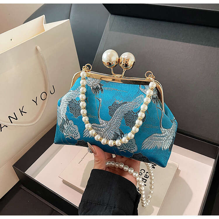 Hot-Selling Large Floral New Chinese National Style Matching Single Shoulder Crossbody Handheld Fashion Women's Evening Small Bag