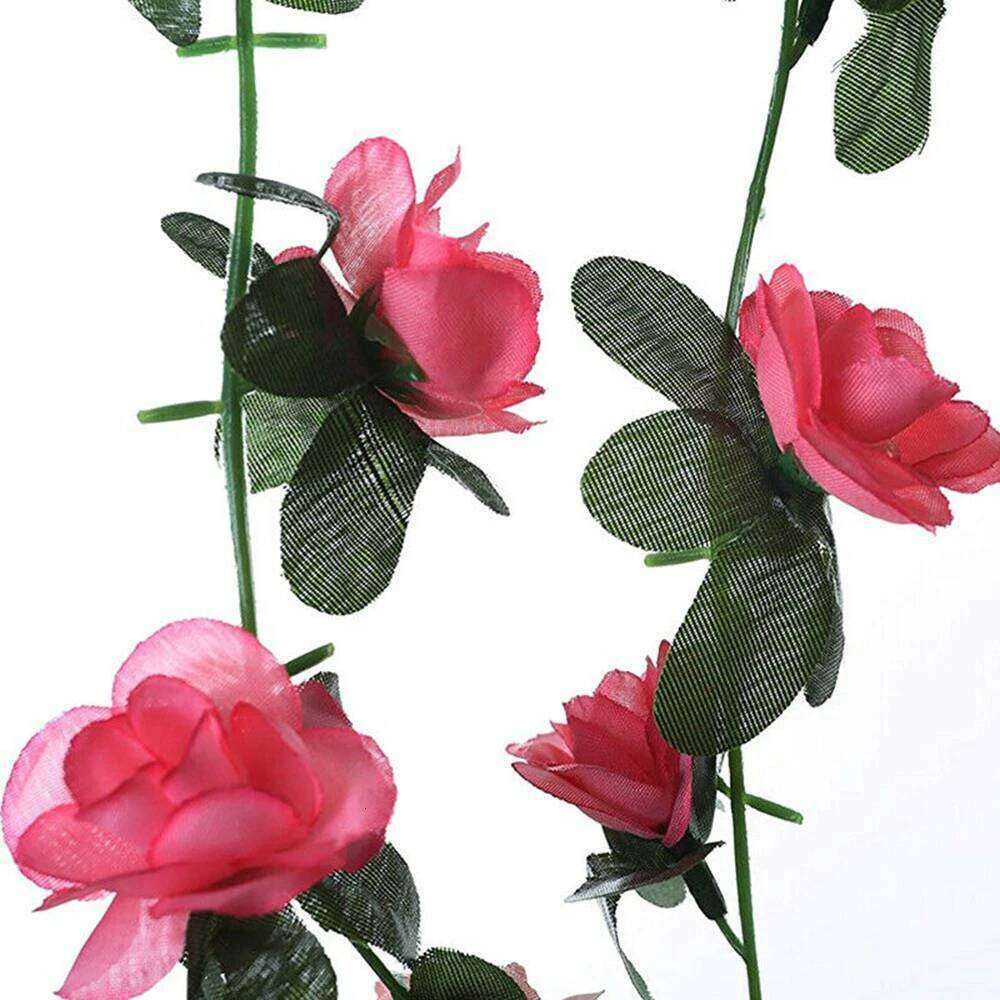 Hanging Floral Arrangement of Artificial Pink Roses in a Decorative Vine Style Suitable for Weddings or Parties 2 5m Long W260130