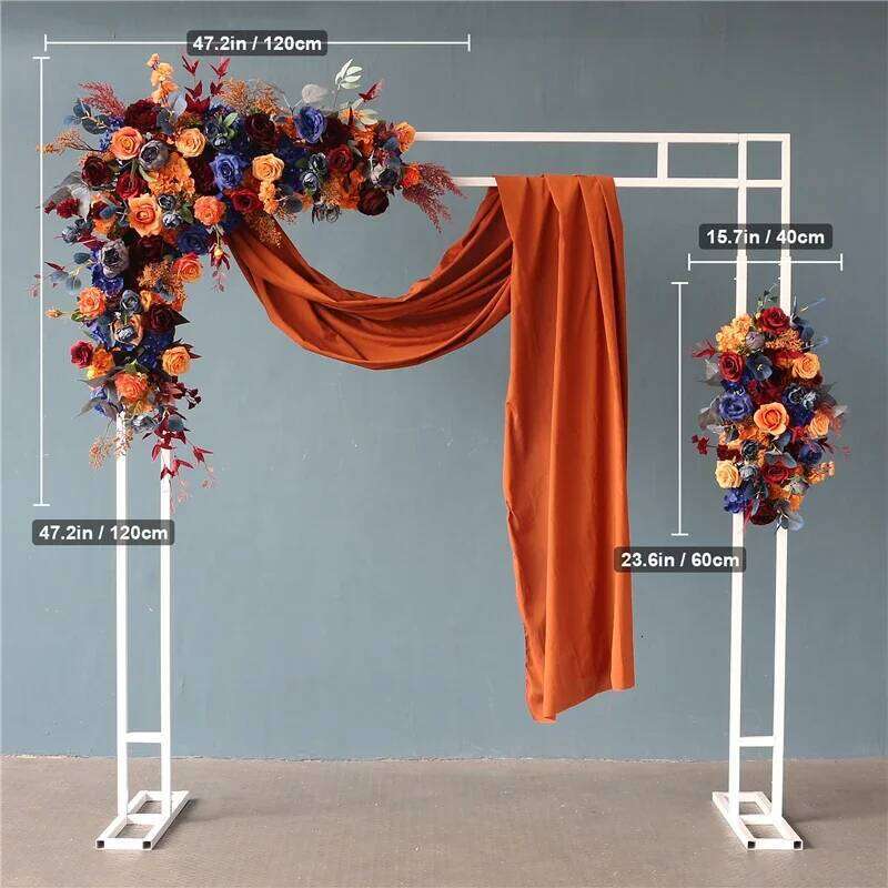 Customized Artificial Flower Arrangement Luxury Blue Orange Rose Floral Runner for Wedding Arch Backdrop Decoration Home Decor Y260130