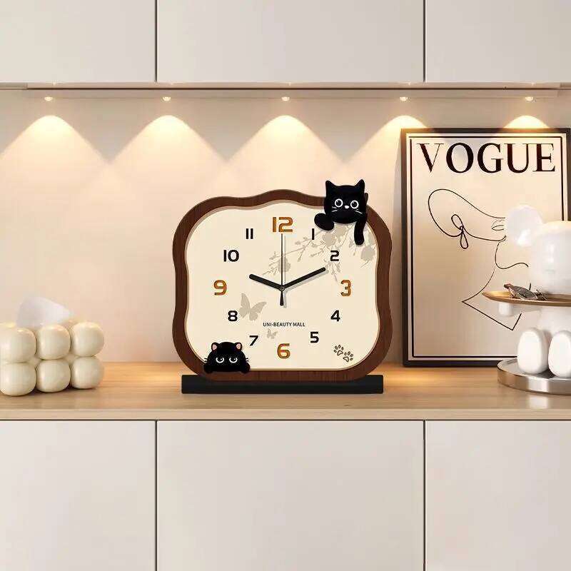 Cute Cartoon Desktop Pendulum Table, Living Room Entrance Decorative Item, Silent Clock W260130