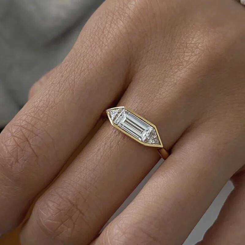 OEVAS Elegant Minimalist Full Moissanite Rings for Women S925 Sterling Silver Wedding Band Fine Jewelry Gift XJ260130