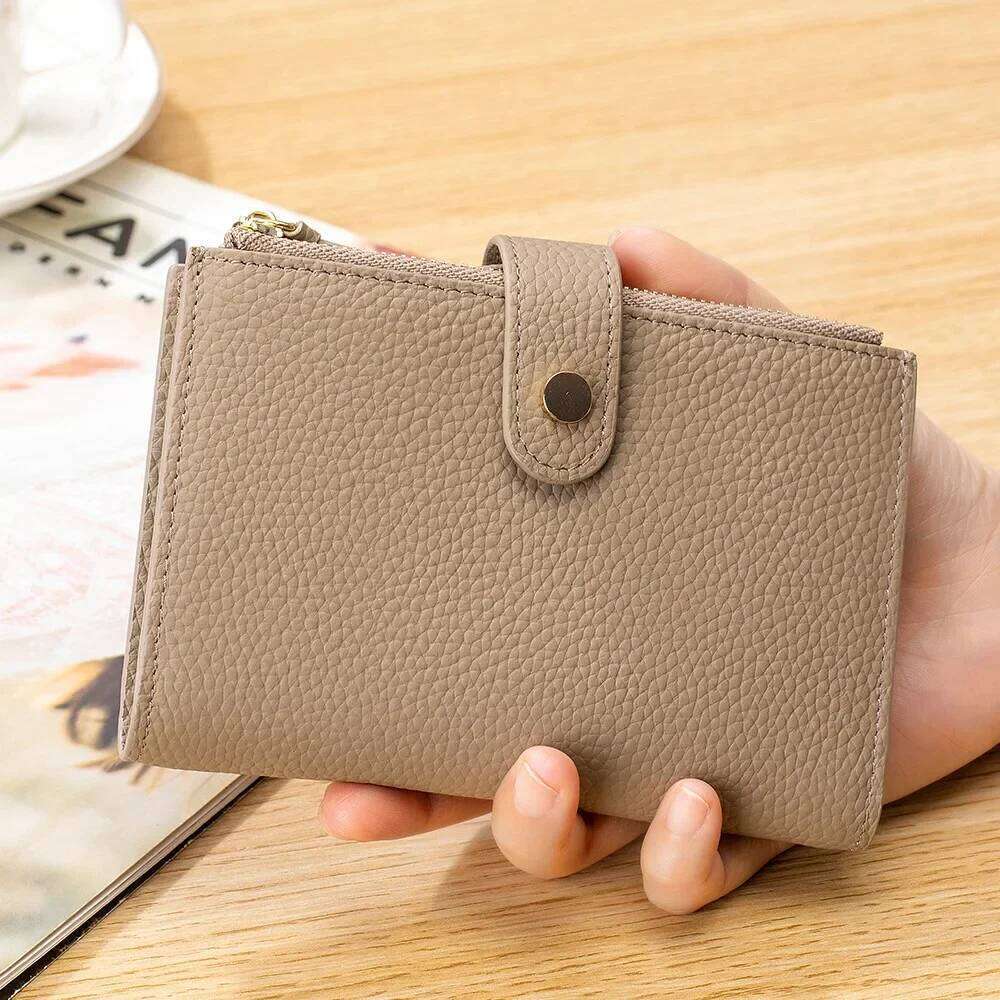 Genuine Leather Women's Short Wallet Large-capacity Multi-card Document Bag Head Layer Cowhide Coin Purse Card Holder Wallets Z260130
