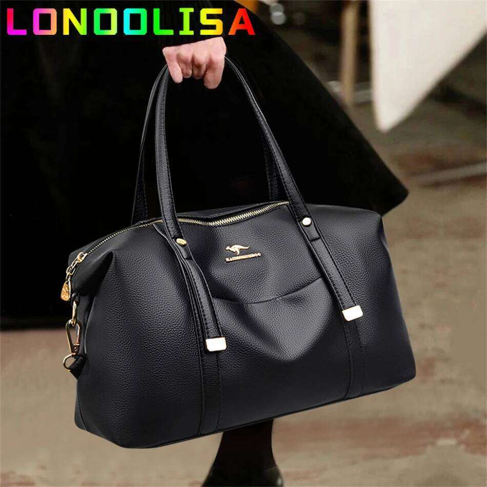 Genuine Brand Luxury Casual Tote Soft Leather Large Capacity Handbag Women's 2024 Shoulder Crossbody Bat Bag Sac A Main