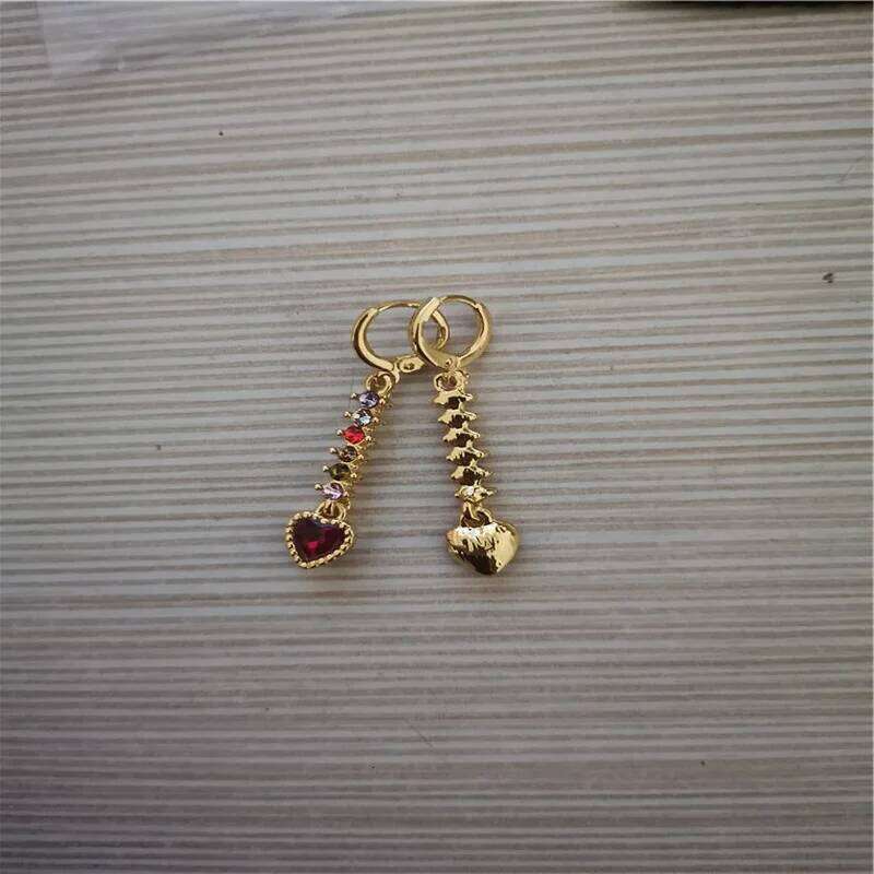 Trendy Dangle Drop Earrings Women Gold Color Chain Earring Rainbow Zircon Jewelry Accessories for Wedding Engagement Gift