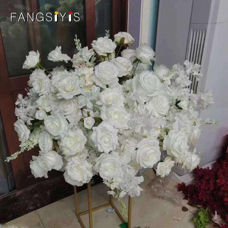 LuxuyWedding Props Artificial Arrangement Cherry Rose For Wedding Decoration Road Leading Flower Ball Floral W260130