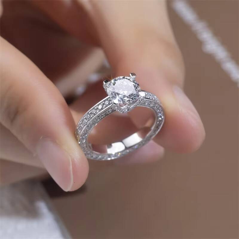 MSR-1444 PT950 Round Cut HPHT IGI Lab Diamond Custom Solitary Ring