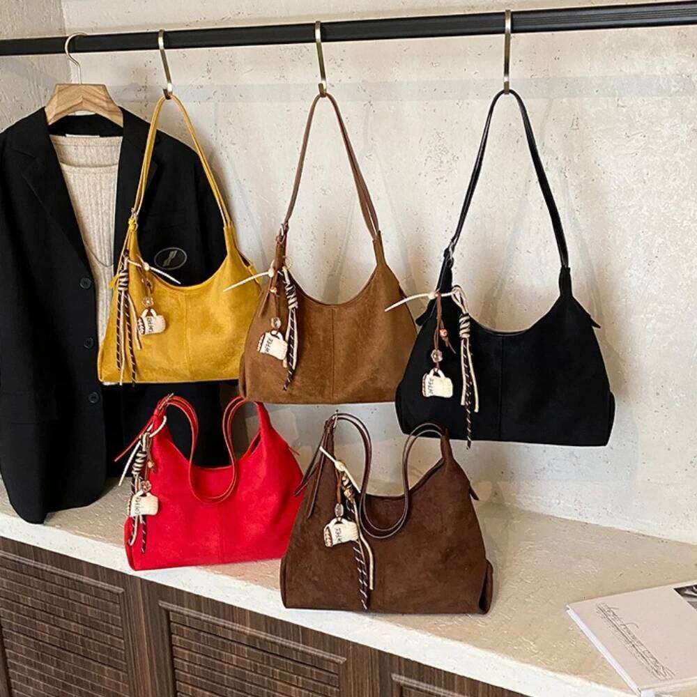 Faionable Large Capaci Suede Oulder Women's Retro Autumn Winter New Sle Tote Bag Single Strap Handbag for You 2025 Z260130