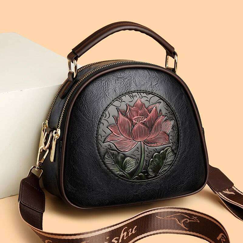 Vintage Handbag Shoulder Luxurious Designer Round Bag High Quality Gift Embossed Printed Crossbody Purse For New Women KABAHEBINGJUE