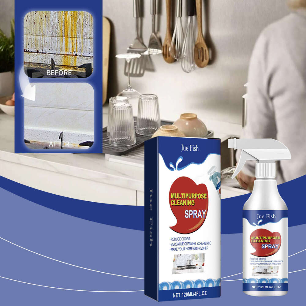 Jue Fish Multi-Purpose Cleaning Spray Kitchen Heavy Oil Tile Stains Multi-Effect Household Cleaner S260130