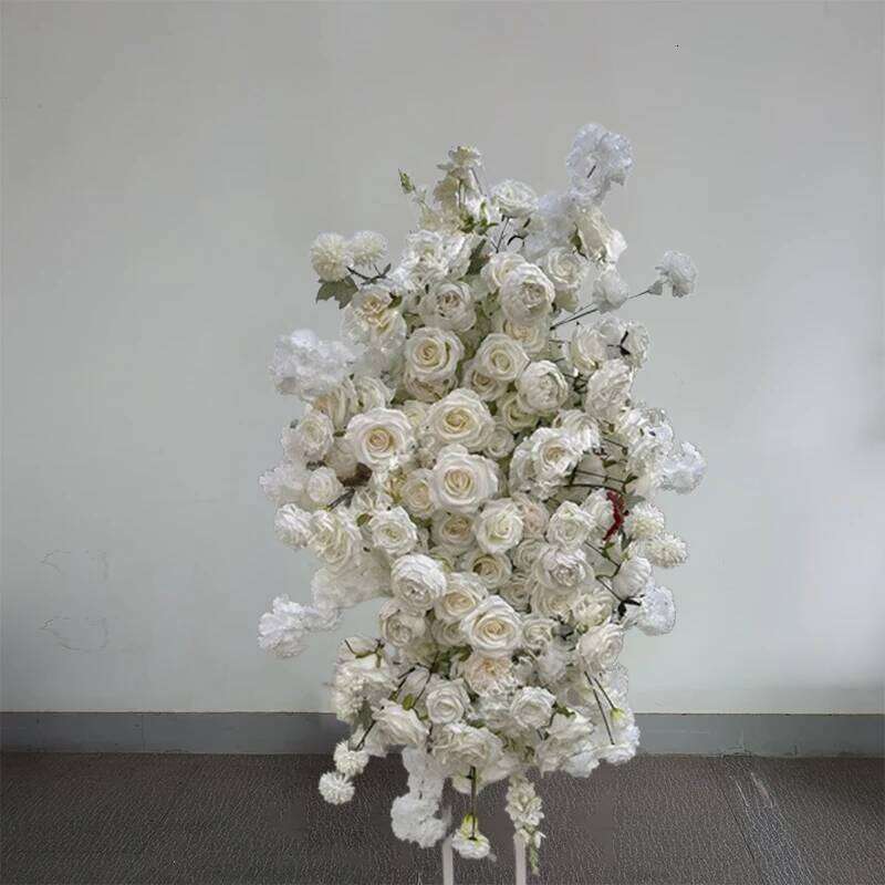 White/pink/red Artificial Roses Delphinium Hanging Corner Flower Row Wedding Backdrop Arch Table Centerpiece Party Decor W260130