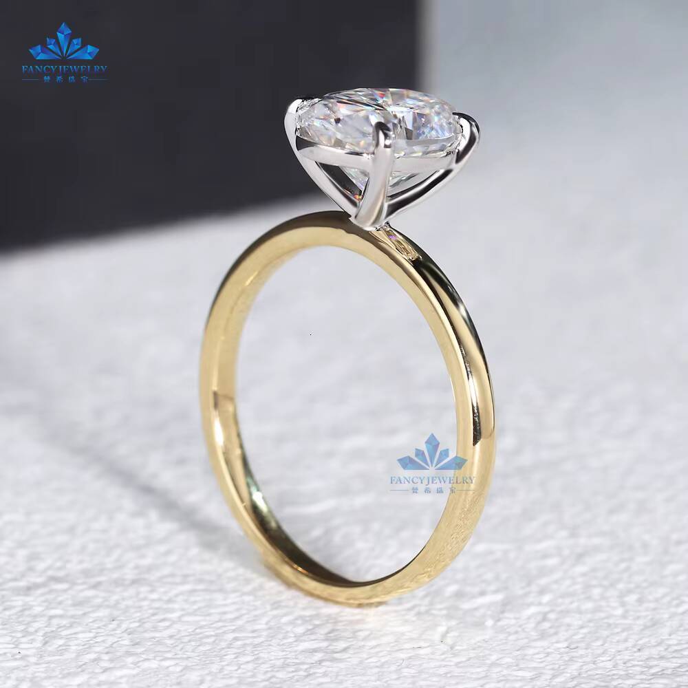 Gold Jewelry Customized Ring Different Design Required 25 CT Oval Cut 14K 18K White Rose Yellow Solid Gold Ring for Women