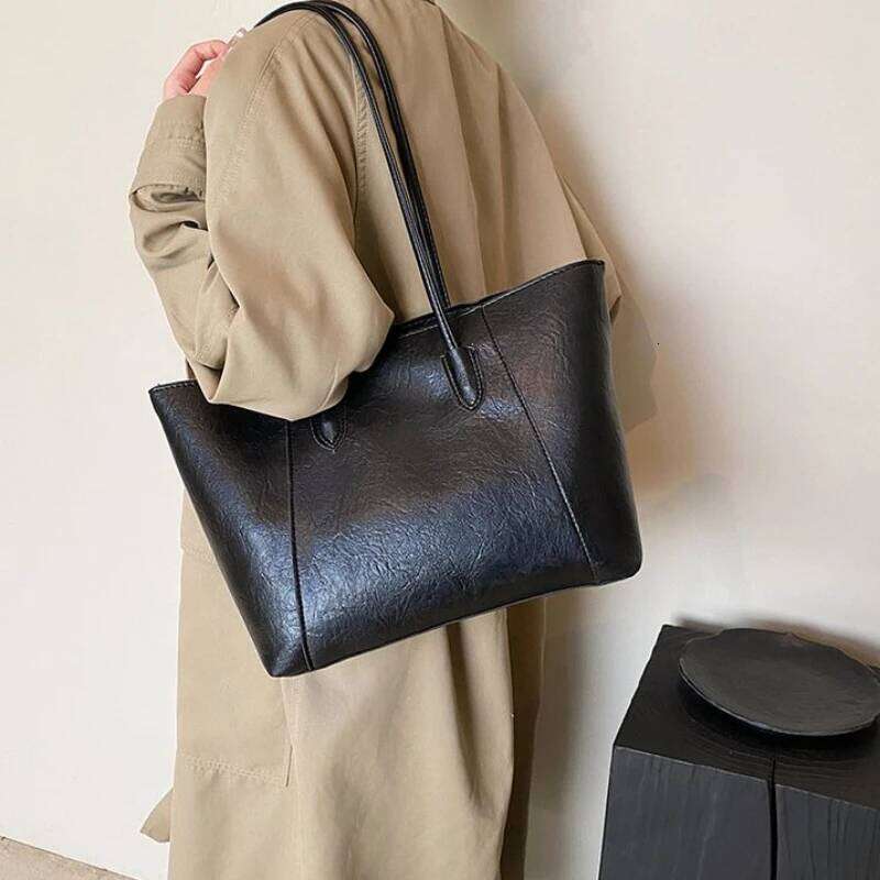 Light Luxury PU Soild Large Capacity Minimalist Shoulder 2026 High Quality Versatile Casual Classic Tote Bags for Women Z260130