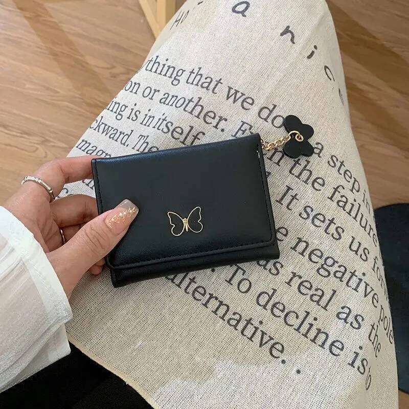 Short Butterfly Solid color Wallet Simple Women's Holder luxurious Multiple Card Slots Mini wallet Z260130