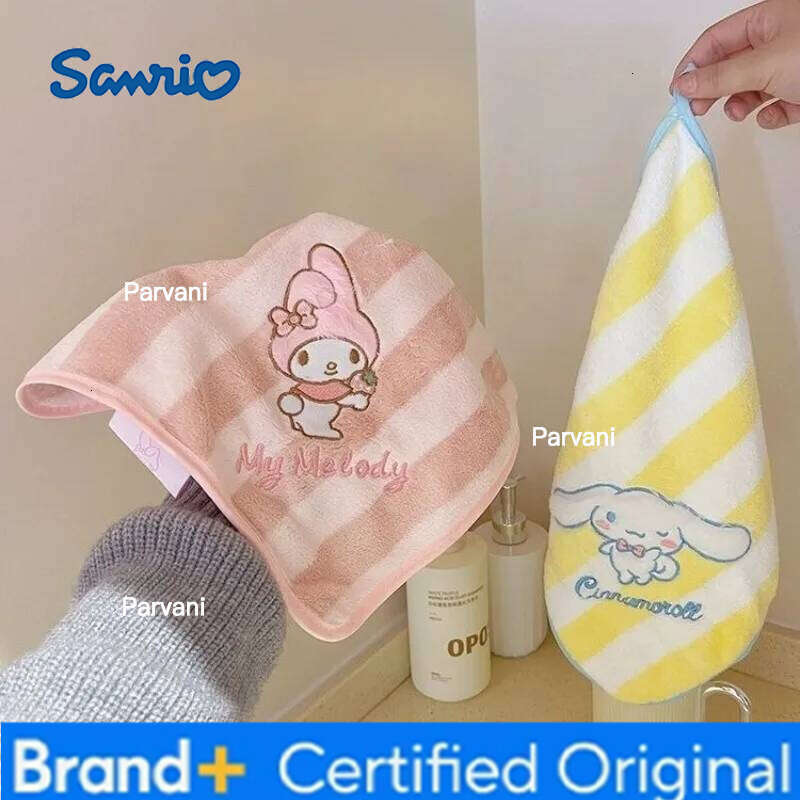 Sanrio Kuromi Hand Towel My Melody Cinnamoroll Anime Action Figures Cartoon Strong Water Absorption Towels Kawaii Children Gifts H260130