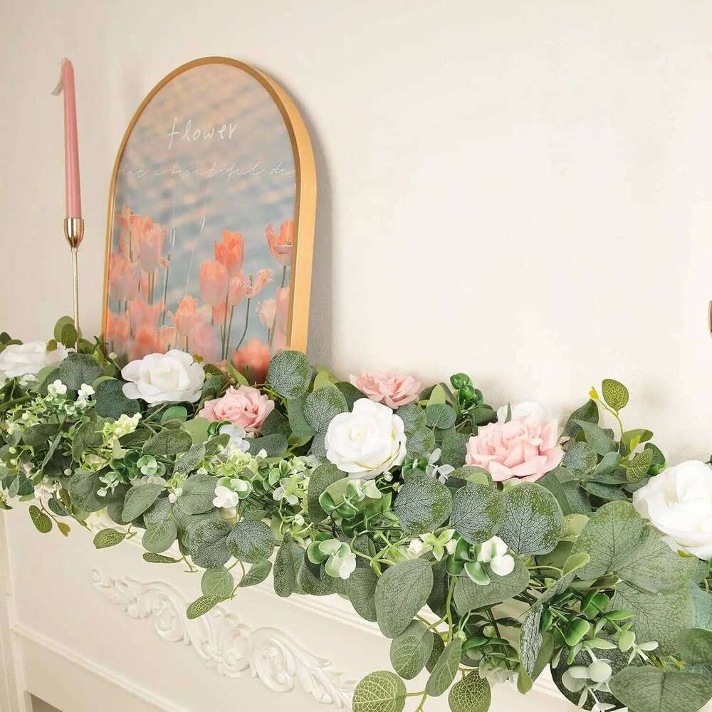1/2/4PCS Artificial Eucalyptus Hanging Garland White Flowers Vines Fake Plants for Wedding Arch Wall Home Party Christmas Decor Y260130