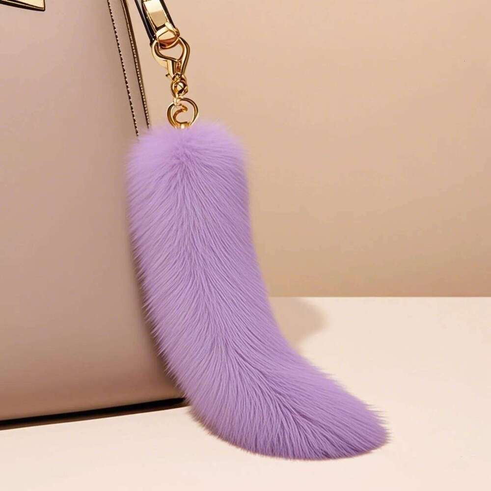 Fluffy Faux Therian Fox Tail Fur Key Chain Keychain Pendant Gift For Women Girl Z260130