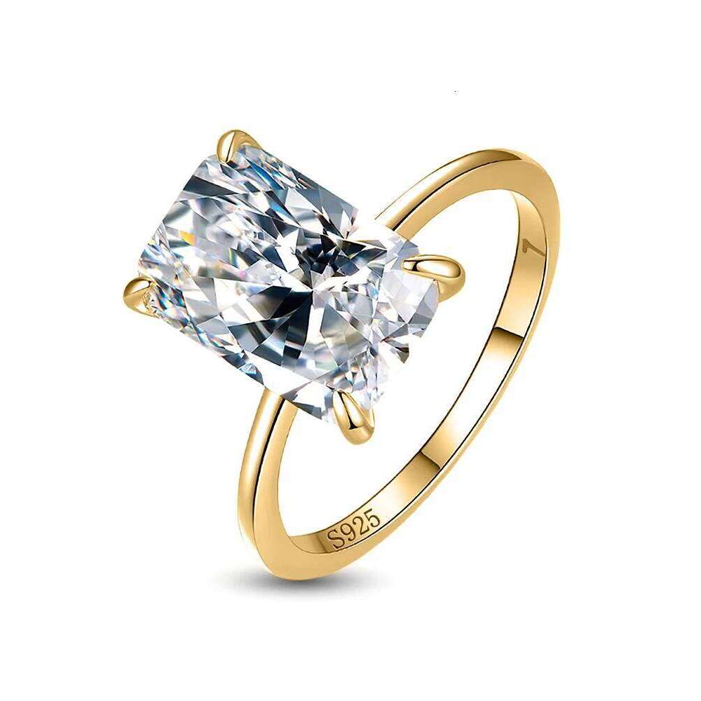 925 Sterling Silver Simplicity Zircon 8 * 12MM Rectangular Ring For Women Engagement Wedding Luxury High Quality Fine Jewelry XJ260130