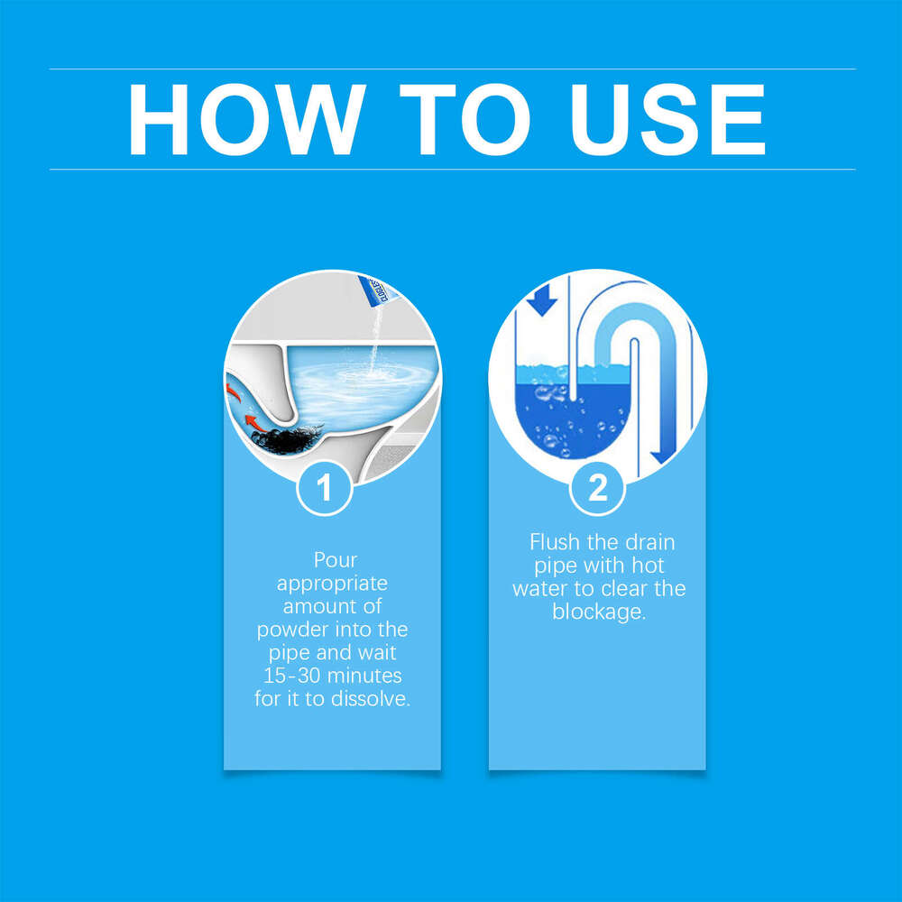 Jaysuing Pipe Cleaning Dissolves Unclogs Drains, Drain Pipes, Oil Stains, and Odor Removal Powder S260130