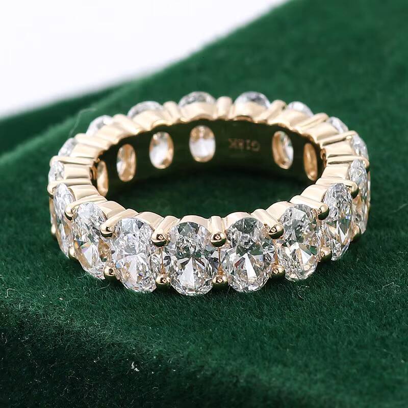 Wholesale Custom Rings Jewelry 925silver Plating 18K Gold VVS DEF Color Oval Cut Moissanite Diamond Engagement Ring for Womens