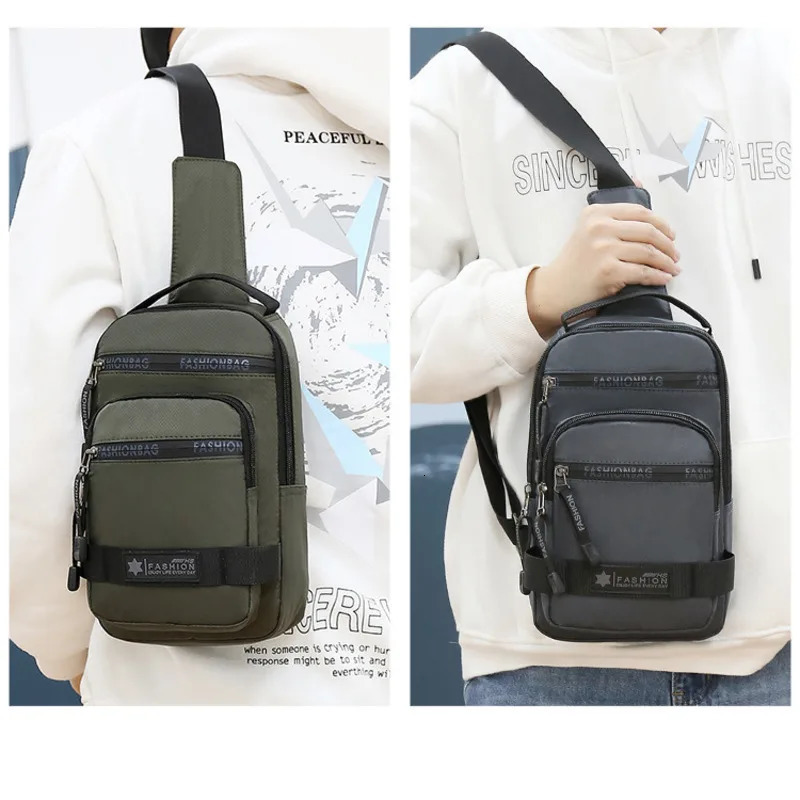 Chest Bag For Men Large Capacity Shoulder Korean Version Travel Lightweight Nylon Crossbody Bag Backpack 260124