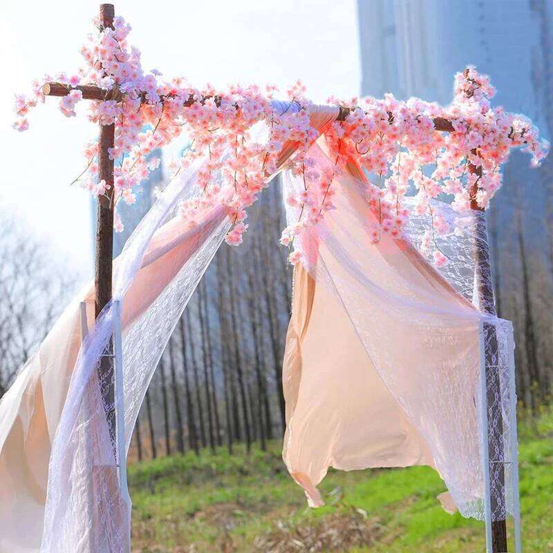 180CM Artificial Sakura Flowers Vine Wedding Garden Rose Arch Home Party Decoration Christmas Bridal Fake Silk Scrapbook Plants Y260130