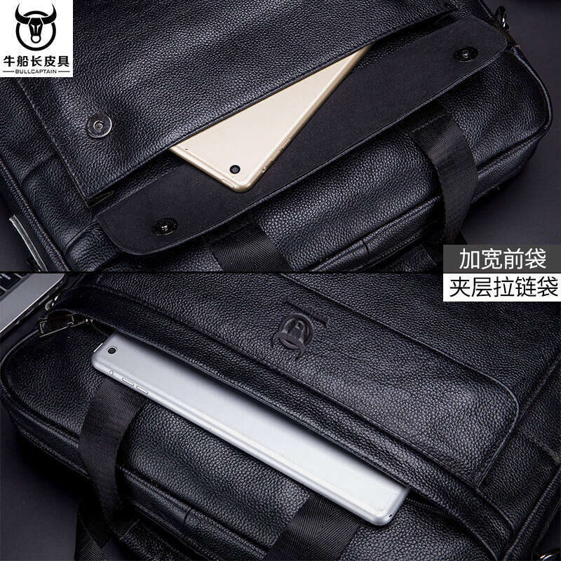 Luxury Shoulder Bags Totes Hobo Captain Niu Men S Trendy Genuine Leather Business Briefcase Top Layer Cowhide Laptop Handbag Crossbody Bag SENYY