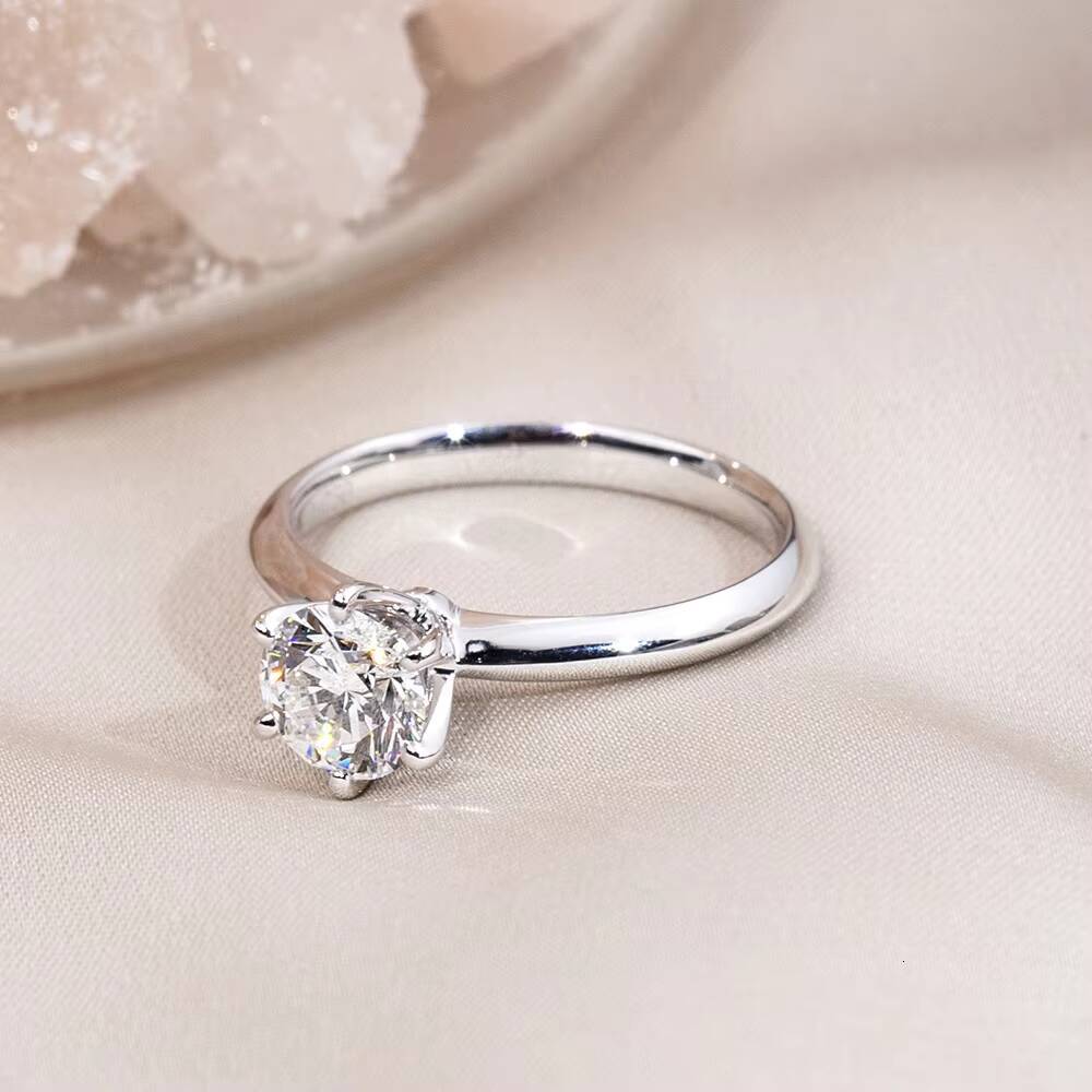 Ready to Ship MSR-058 Classic Design PT950 Solitaire Diamond Ring 1ct Round Shape Lab Grown Diamond Ring