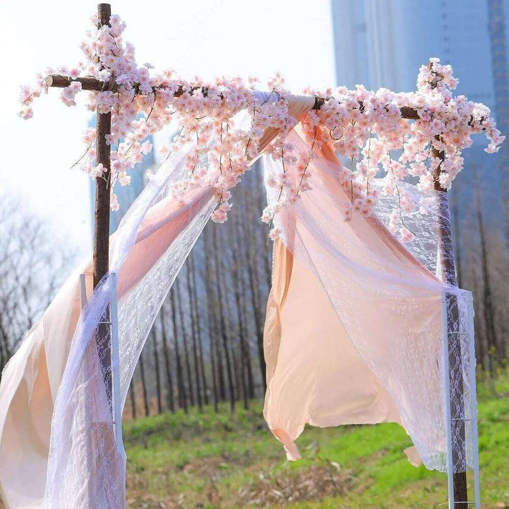3PCS Cherry Blossom Hanging Vine Silk Garland Artificial Flower Faux Sakura for Wedding Garden Party Decor Y260130