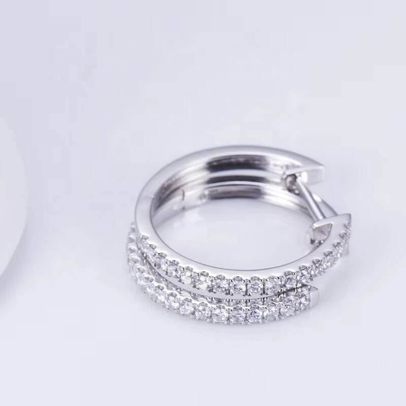 MSE-537 9K/10K/14K/18K White Gold Customized CVD HPHT Lab Diamond Jewelry Earrings