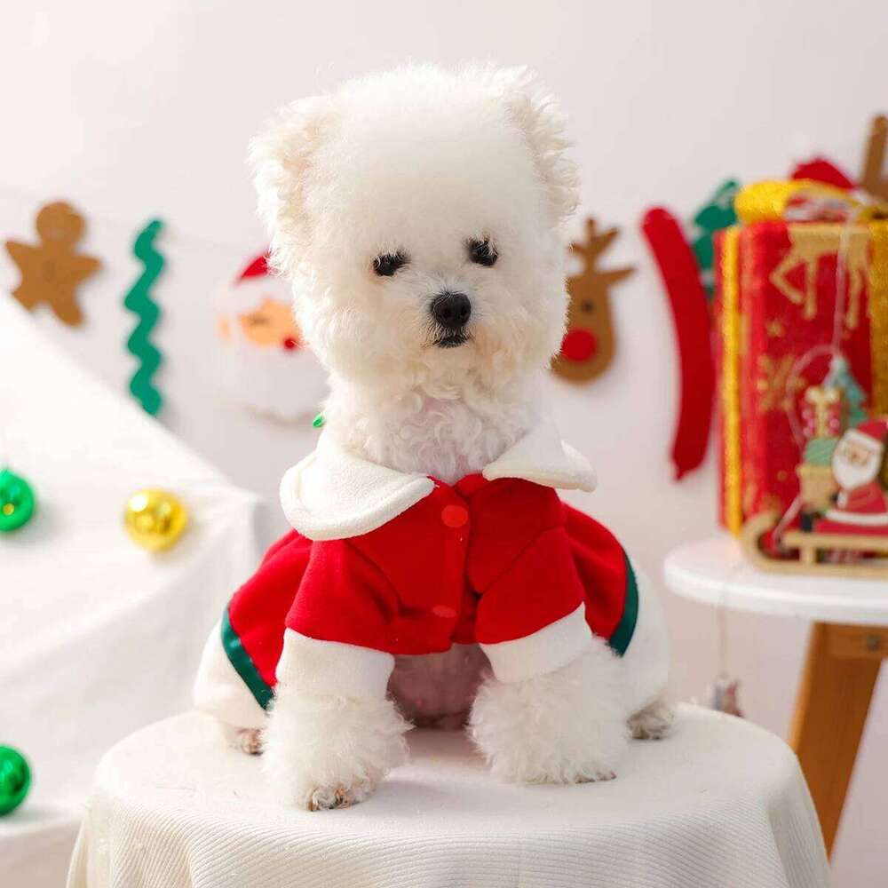 Day Pet Clothing Edelweiss Christmas Red Comfortable Warm Cat Dog Dress H260129