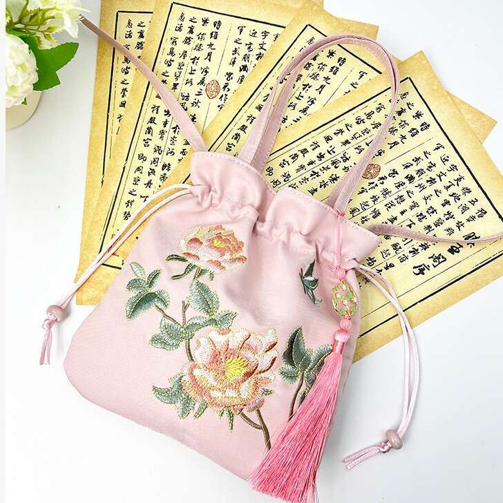 Embroidered Peony Crossbody Hot-Selling Ancient Style Handbag Hanfu Phone Casual Versatile National Trend Bag Wholesale MASA