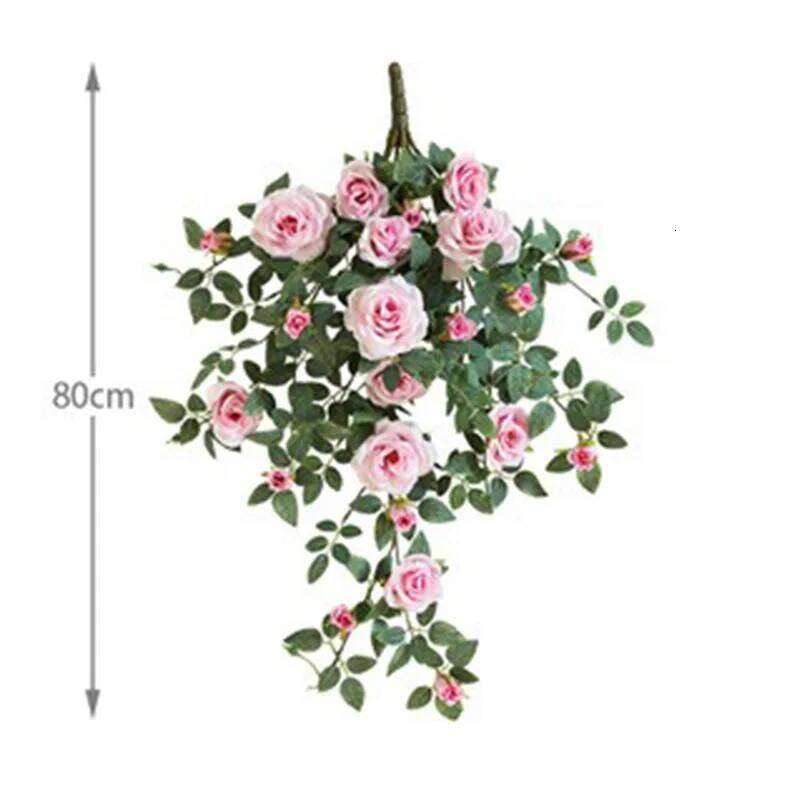 Artificial Flowers Roses Vines 68.89in Silk Wedding Party Garden Living Room Indoor Balcony Air Conditioning Pipe Decoration W260130