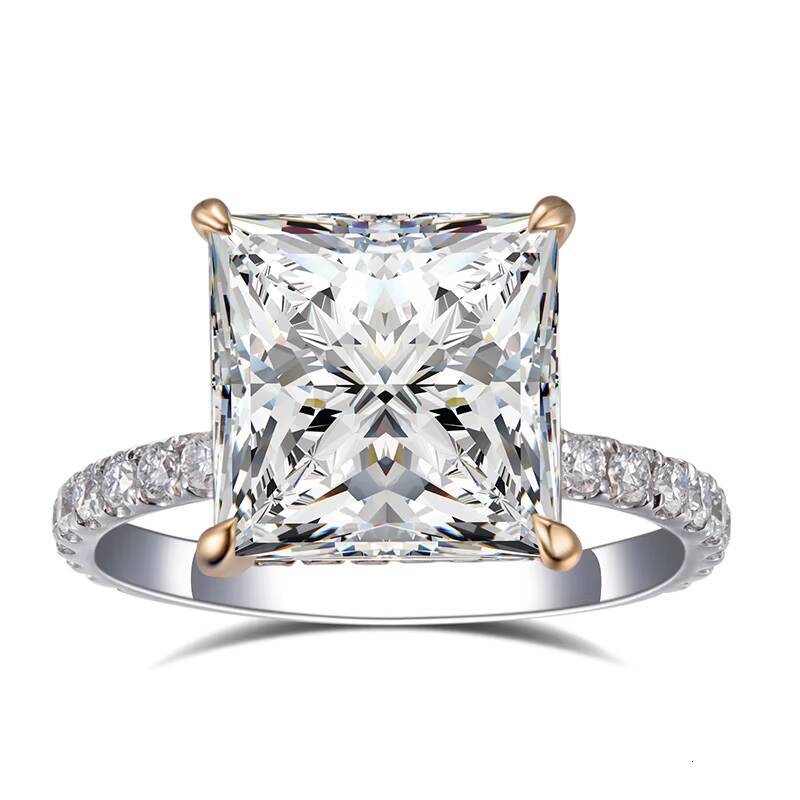 Messi Gems MSR-736 18K White Gold IGI 5CT D VS1 Princess Cut Jewelry Lab Grown Diamond Ring
