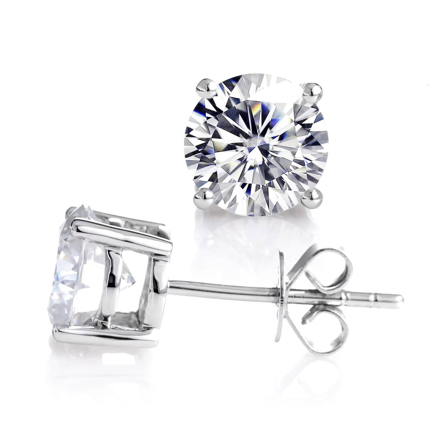 Messi Jewelry MS-282 Woman Fashion Jewelry 18k 14k White Gold Diamond Stud Earrings