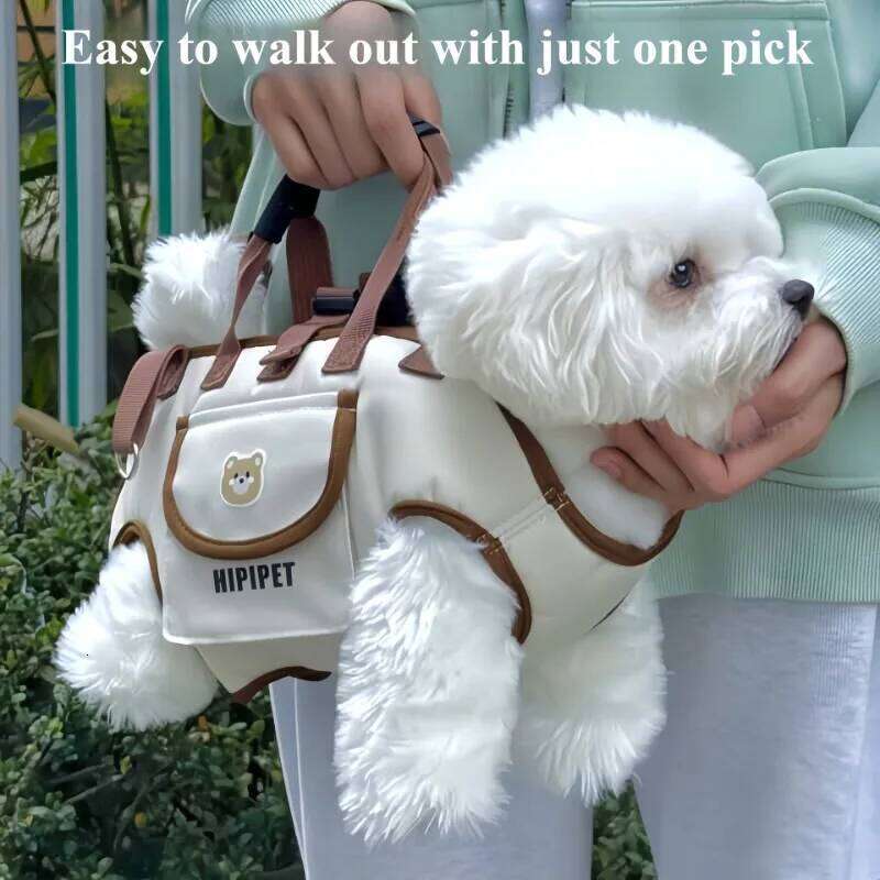 Hands Free Cat Dog Backpack Portable Breathable Outdoor Bag Crossbody Travel Carrier with Ventilated Pet Space 26H0130