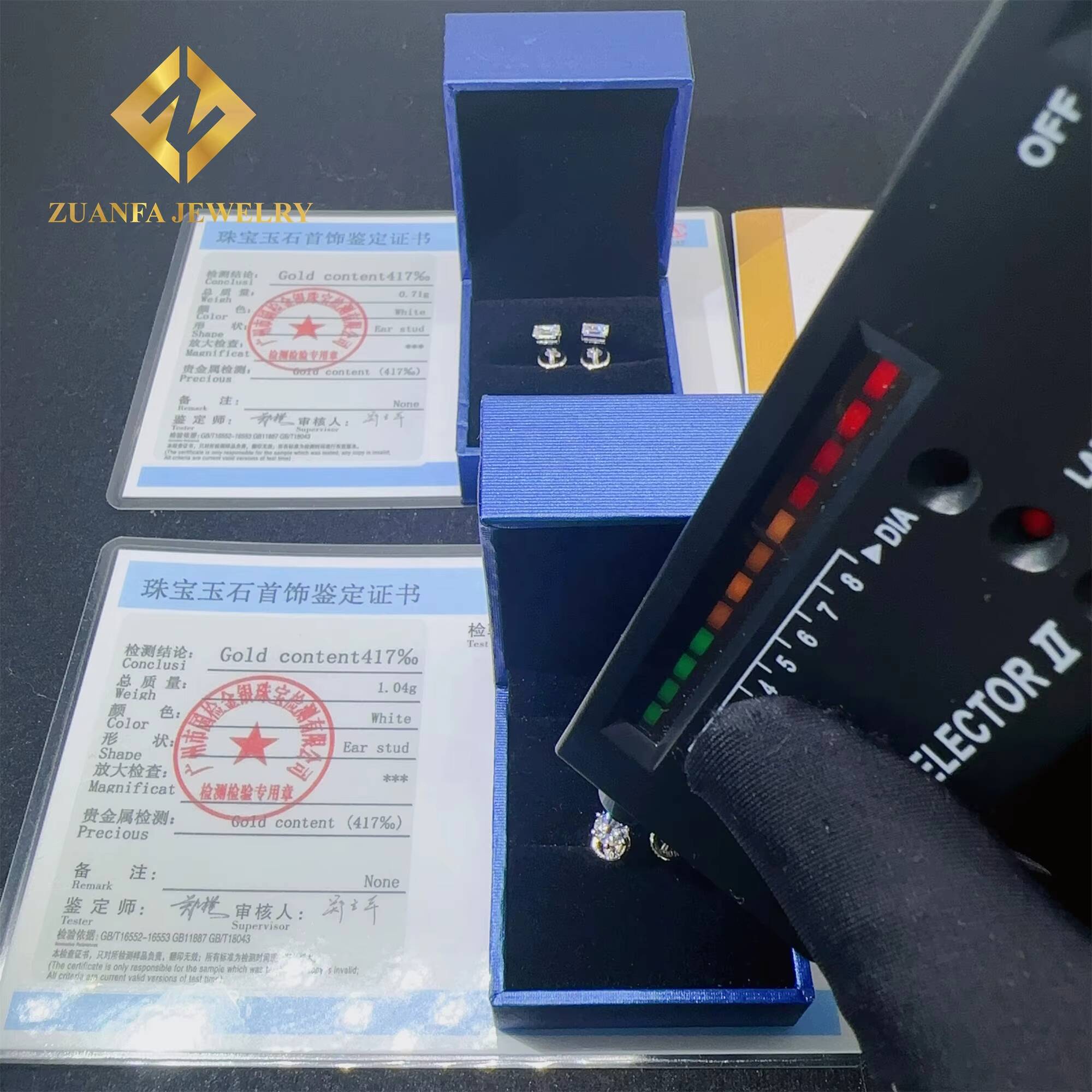 Drop Shipping GRA Certificates 10k White Gold Screw Back Iced Out Man 4mm --10mm Round VVS1 Moissanite Hip Hop Stud Earrings