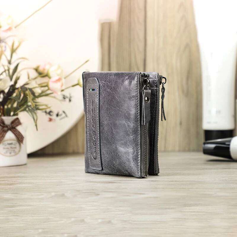 CONTACT'S Genuine Fashion for Woman Bifold Short Purses Credit Card Holder Wallets Leather Coin Purse Money Clip Z260130