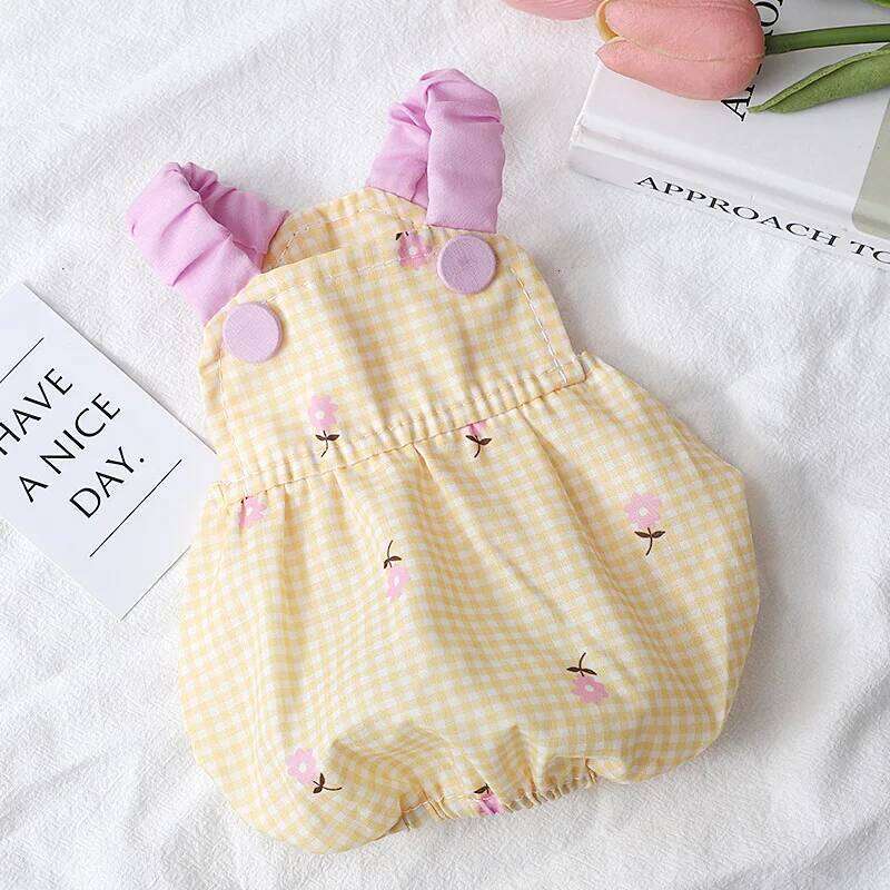 Yellow Flower Dress for Small Dogs Thin Puppy Princess Skirt Dog Summer Clothes Chihuahua York Clothing Pet Supplies H260130