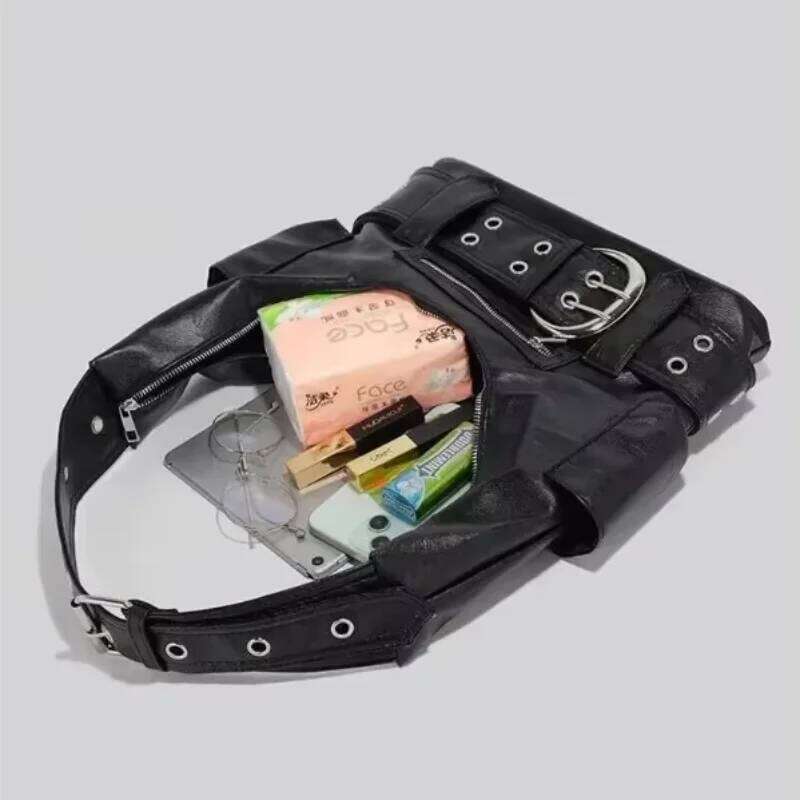 Belt buckle Women Luxury Handbag And Purses PU Rivet Multiple Pockets Y2K Large Capacity Shoulder bags big totes Z260130