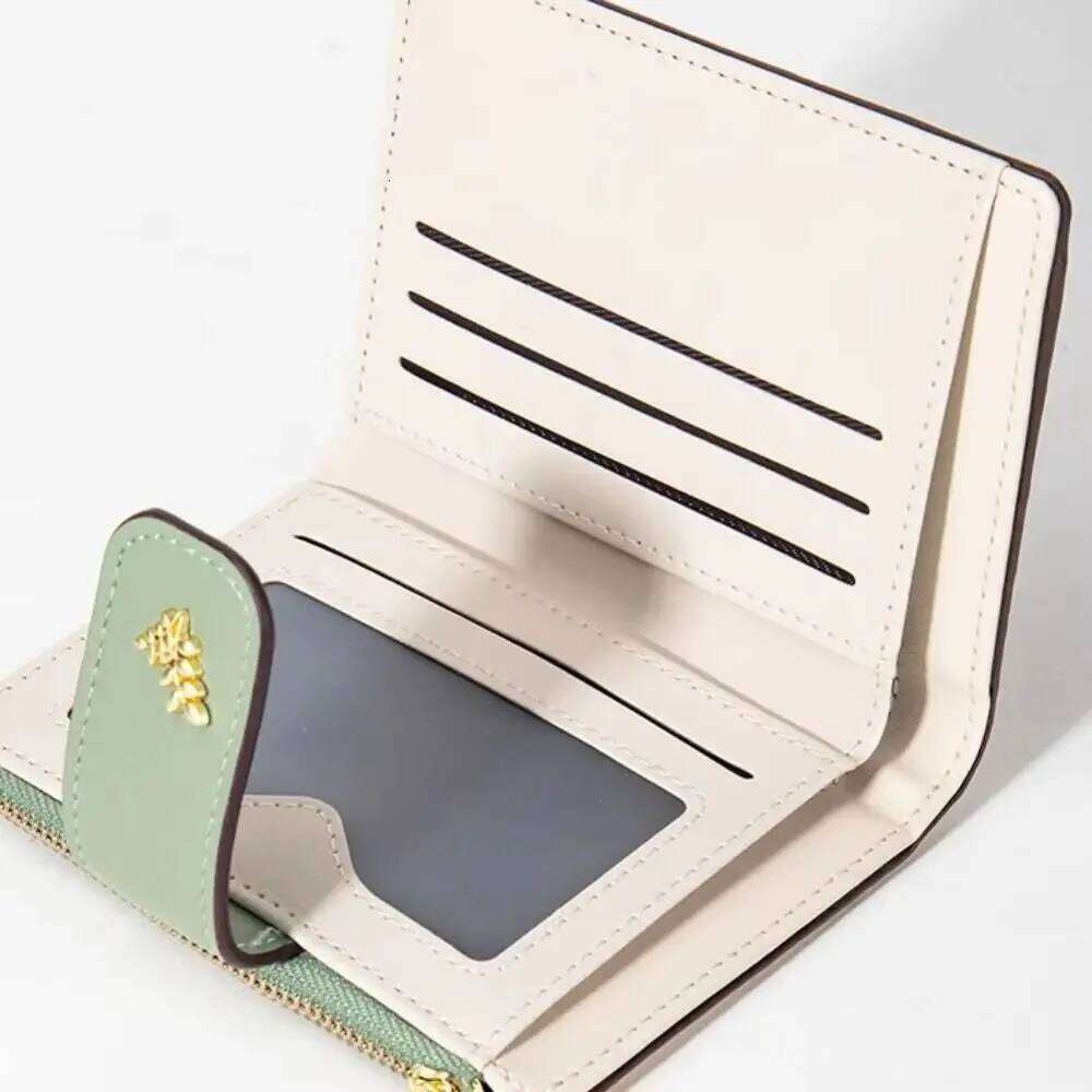 Slim PU Leather Short INS Multi-Cards Coin Purse Small Flowers Card Bag Wallet Zipper Hasp For Women Girl Z260130