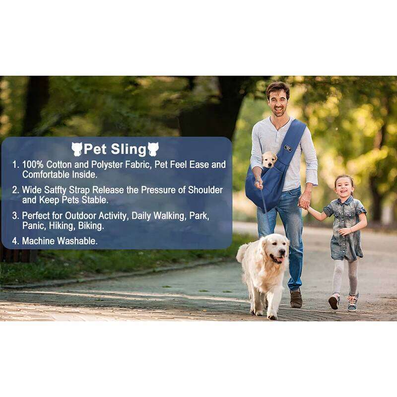 Benepaw Fashion Sling For Small Dogs Comfortable Wide Shoulder Strap Secure Hook Pet Carrier Durable Puppy Carrying Bag Travel 26H0130