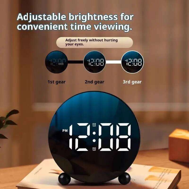 Personalized Jmping Seconds Display Electronic LED Alarm Desktop Ambient Light Decor USB Table Clock With Auto Dimmming W260130