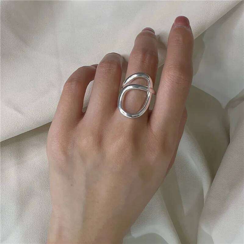 New in 925 Sterling Silver Irregular Line Adjustable Women's Rings Wedding Engagement Luxury Designer Jewelry Wholesale XJ260130