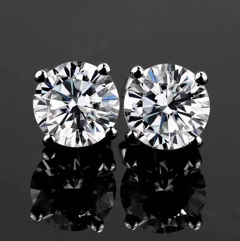 18K 14K 10K Silver Gold Moissanite Diamond Jewelry 1ct Moissanite Stud Earring